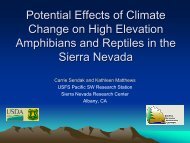 Potential Effects of Climate Change on High Elevation Amphibians ...