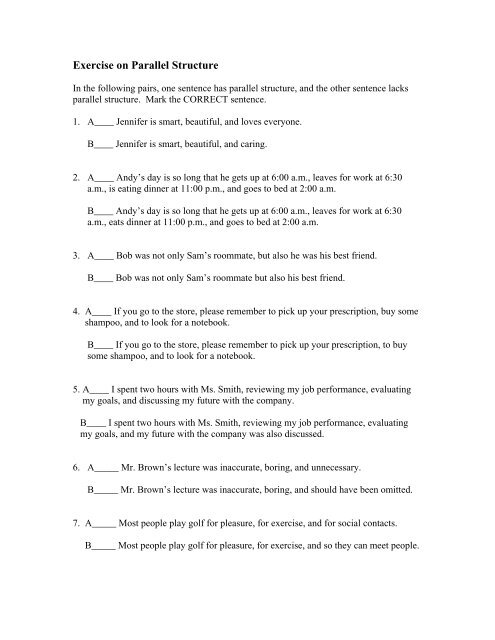 Microsoft Word Exercise on Parallel Structure.doc