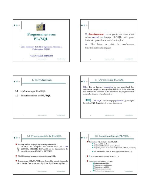 Support cours PL/SQL - essai