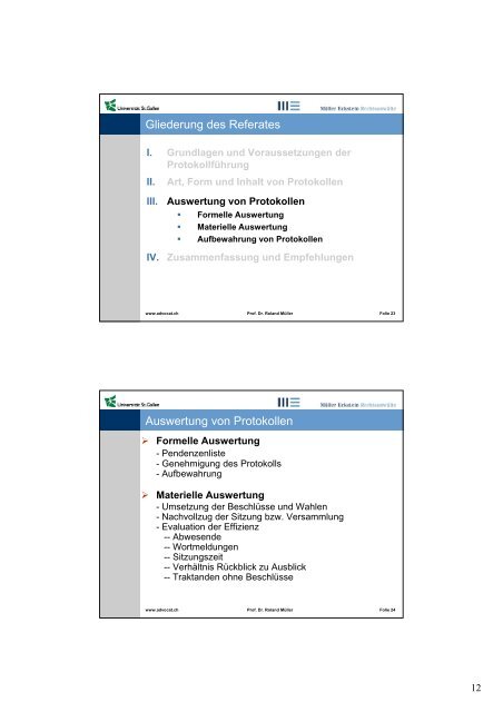 von Prof. Dr. Roland MÃ¼ller - UniversitÃ¤t St.Gallen