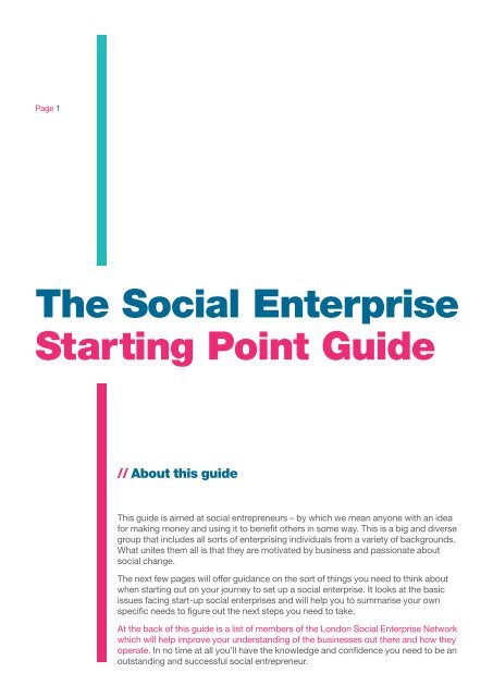 The Social Enterprise Starting Point Guide