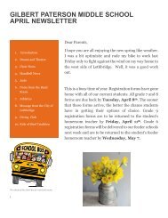 GPMS April Newsletter - Gilbert Paterson Community School