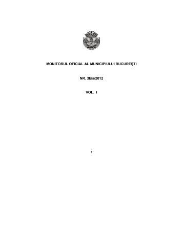 MONITORUL OFICIAL AL MUNICIPIULUI BUCUREÅTI NR. 3bis ...