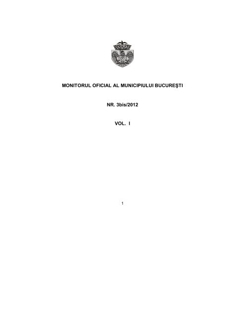 MONITORUL OFICIAL AL MUNICIPIULUI BUCUREÅTI NR. 3bis ...