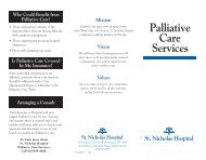 Palliative Care Services Brochure (PDF) - St. Nicholas Hospital