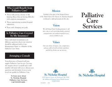 Palliative Care Services Brochure (PDF) - St. Nicholas Hospital