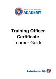 Training Officer Certificate Learner Guide - Life Saving Victoria