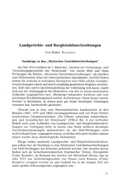 und Burgfriedsbeschreibungen - im Steiermärkischen Landesarchiv ...