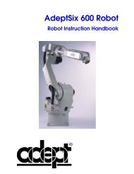 AdeptSix 600 Robot Instruction Handbook - Adept Technology, Inc.