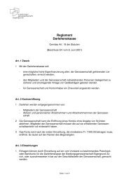 Reglement Darlehenskasse - Siedlungsgenossenschaft Eigengrund