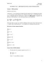 Handout M.2: Differentiation and Integration