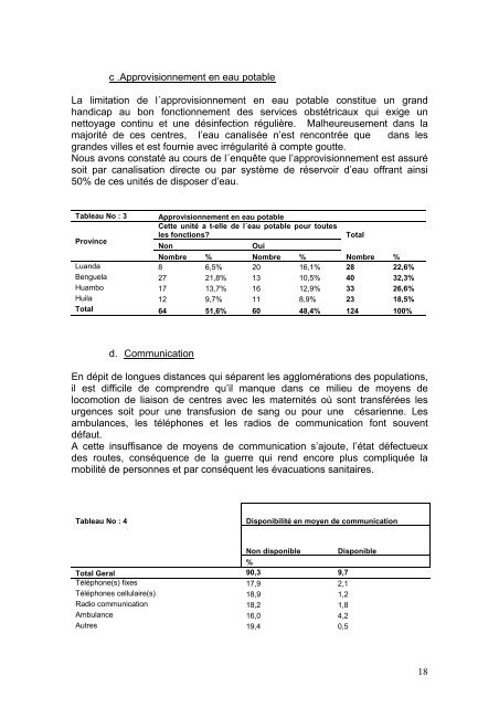 rapport sur lÃ‚Â´ evaluation de la situation des - Campaign to End Fistula