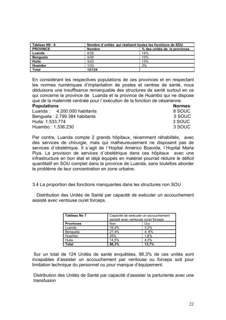 rapport sur lÃ‚Â´ evaluation de la situation des - Campaign to End Fistula