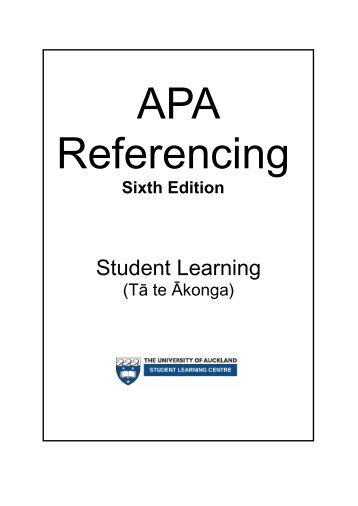 APA booklet - The University of Auckland Library