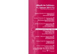 «Musik im Schloss» 11. Saison 2011/12 - ArtArena