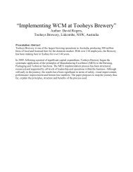 Implementing World Class Manufacturing at Tooheys Brewery