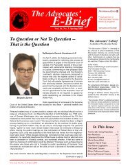 E-Brief Sept - Oct - The Advocates' Society