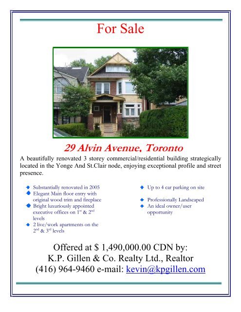 29 Alvin Avenue Kp Gillen Co Realty Ltd