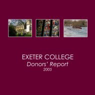 Table of Benefactors - Exeter College