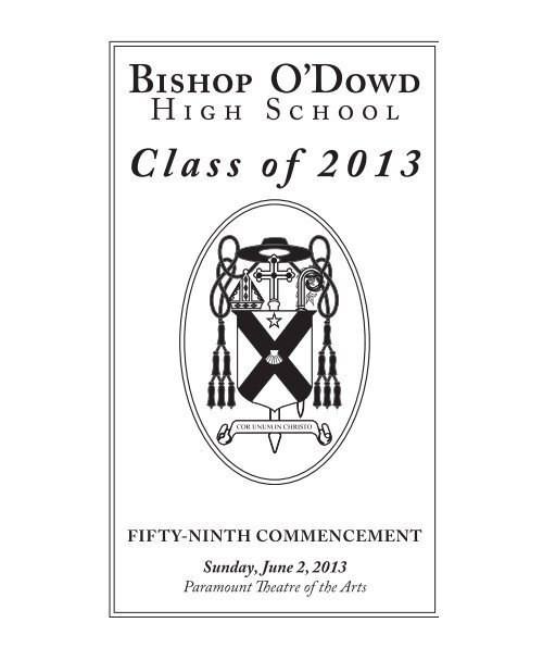 Cllick to download the 2013 graduation awards - Bishop O'Dowd ...