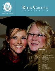 Regis College - Spring/Summer 2008 Newsletter