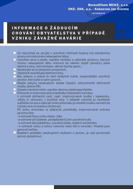 BorsodChem MCHZ, s.r.o. OKD, OKK, a.s. - Koksovna Jan Å verma