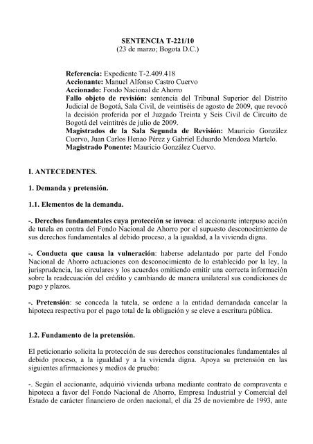 (23 de marzo; Bogota DC) Referencia: Expediente T ... - Camacol