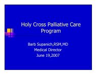 Palliative Care - Holy Cross Hospital