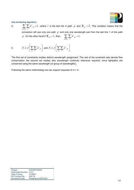 Grid Job Routing Algorithms - Phosphorus