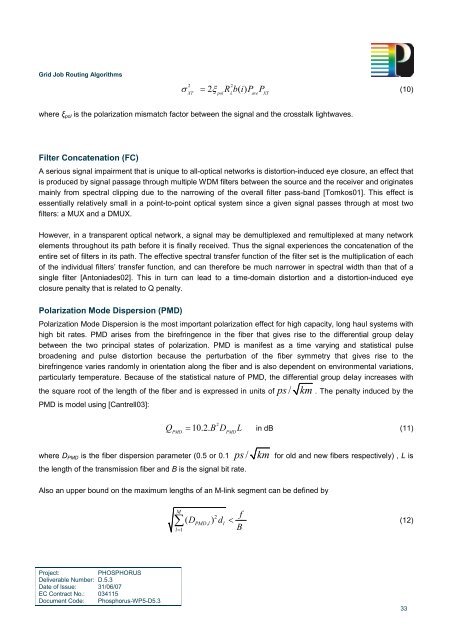 Grid Job Routing Algorithms - Phosphorus