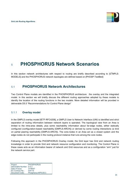 Grid Job Routing Algorithms - Phosphorus