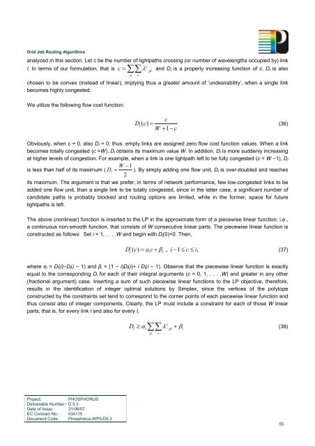 Grid Job Routing Algorithms - Phosphorus