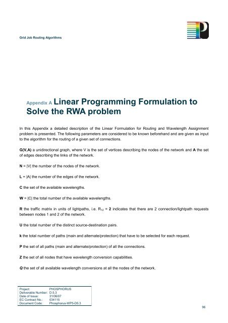 Grid Job Routing Algorithms - Phosphorus