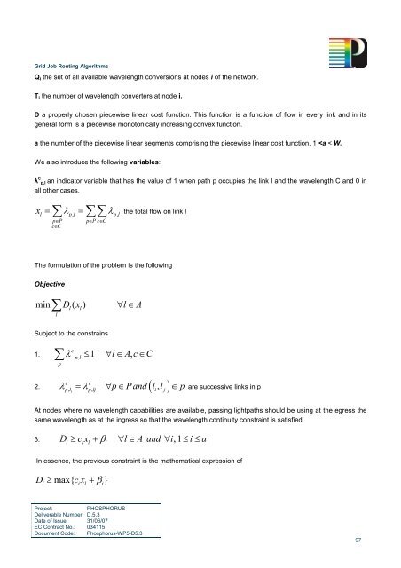 Grid Job Routing Algorithms - Phosphorus