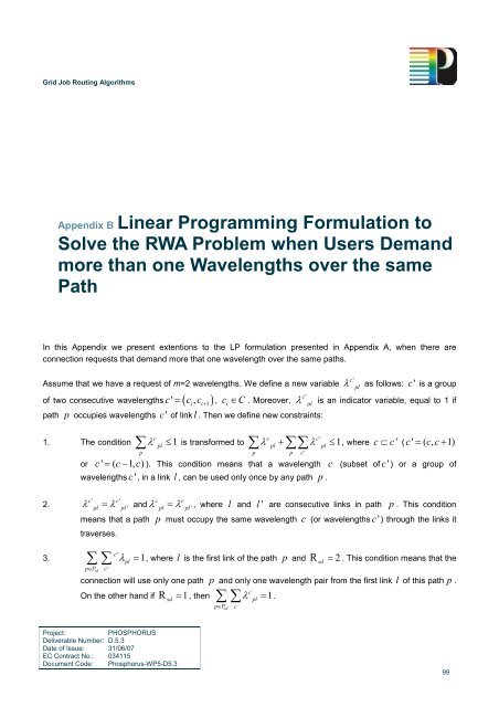 Grid Job Routing Algorithms - Phosphorus