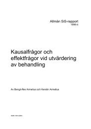 1999:4 KausalfrÃ¥gor och effektfrÃ¥gor vid utvÃ¤rdering av behandling