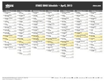 STARZ EDGE Schedule - April, 2013