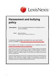 Harassment and bullying policy - LexisNexis
