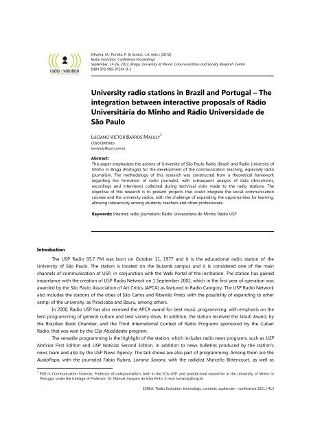 Radio evolution - ICS - Universidade do Minho