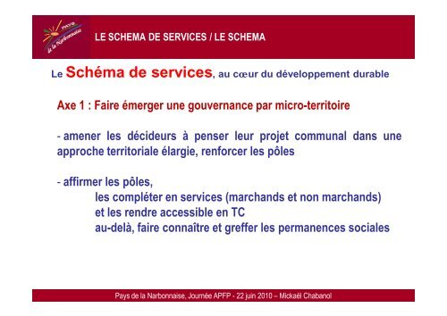 le schema de services du pays de la narbonnaise - RÃ©seau Rural ...