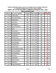 Merit-list CET-2007-BPT-BOT-BPO - National Institute of ...