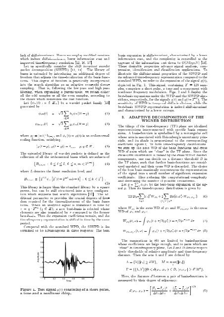 ELIMINATING INTERFERENCE TERMS IN THE WIGNER ... - SIPL