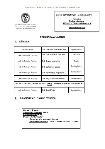 PROGRAMA ANALITICO