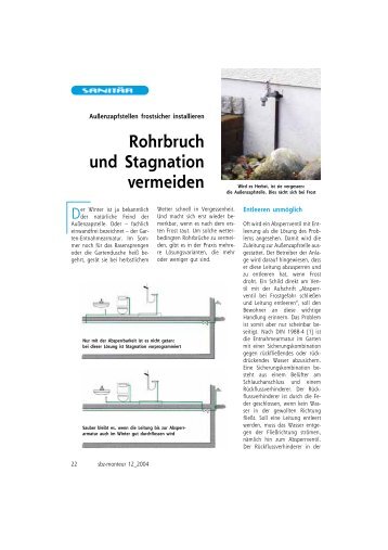 Rohrbruch und Stagnation vermeiden