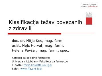 DRP-SLO-V1 - Fakulteta za farmacijo - Univerza v Ljubljani