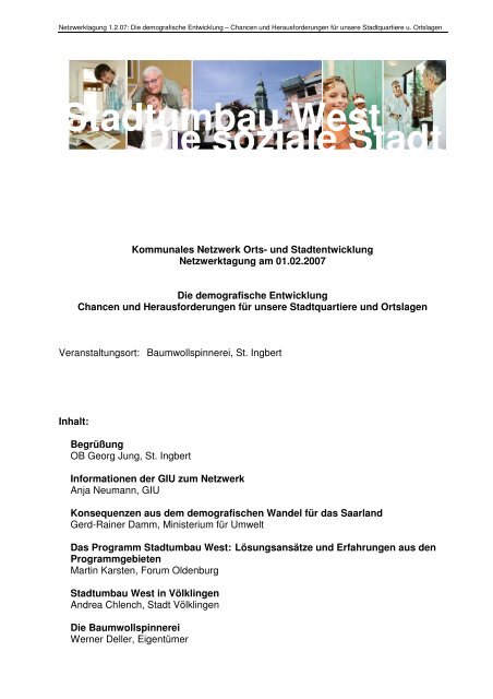 Zusammenstellung der Präsentationen (pdf) - Erfahrungsaustausch ...