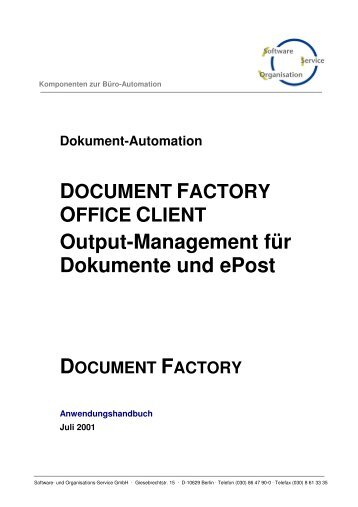 Output-Management für Dokumente und ePost - SOS-Berlin