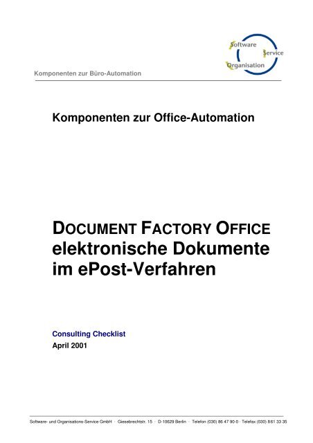elektronische Dokumente im ePost-Verfahren - SOS-Berlin