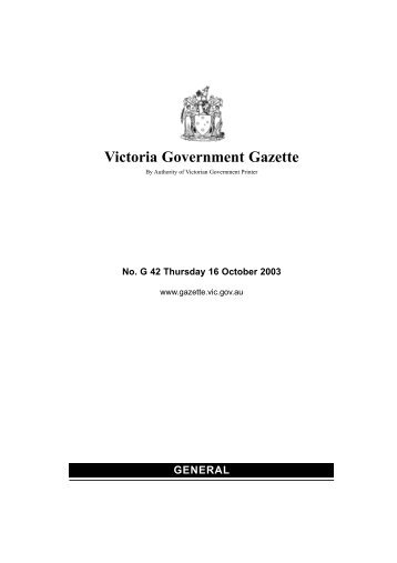 Victoria Government Gazette - Blue Star Group Limited