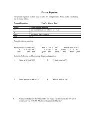 Percent Equation Worksheet - Delta College